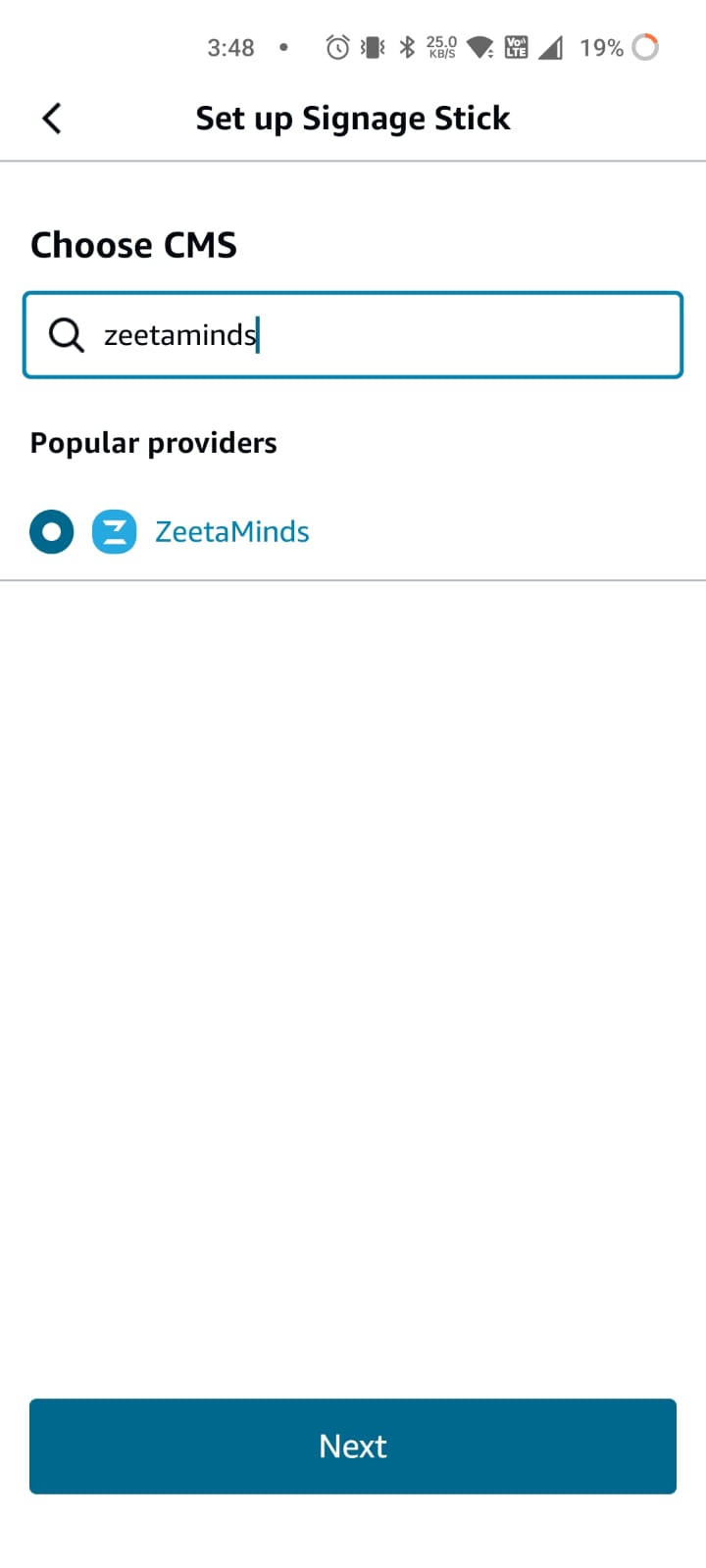 Choose CMS in Mobile App