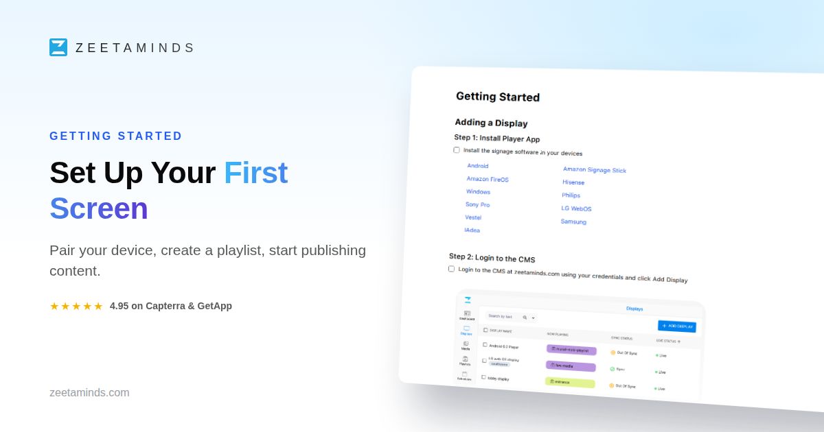 Getting Started with Zeetaminds Digital Signage — Setup Guide